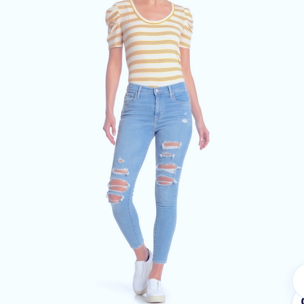 Levi's 720 High Rise Super Skinny Women's Light Blue Jeans Size 30 Like NEW!! - Picture 12 of 13